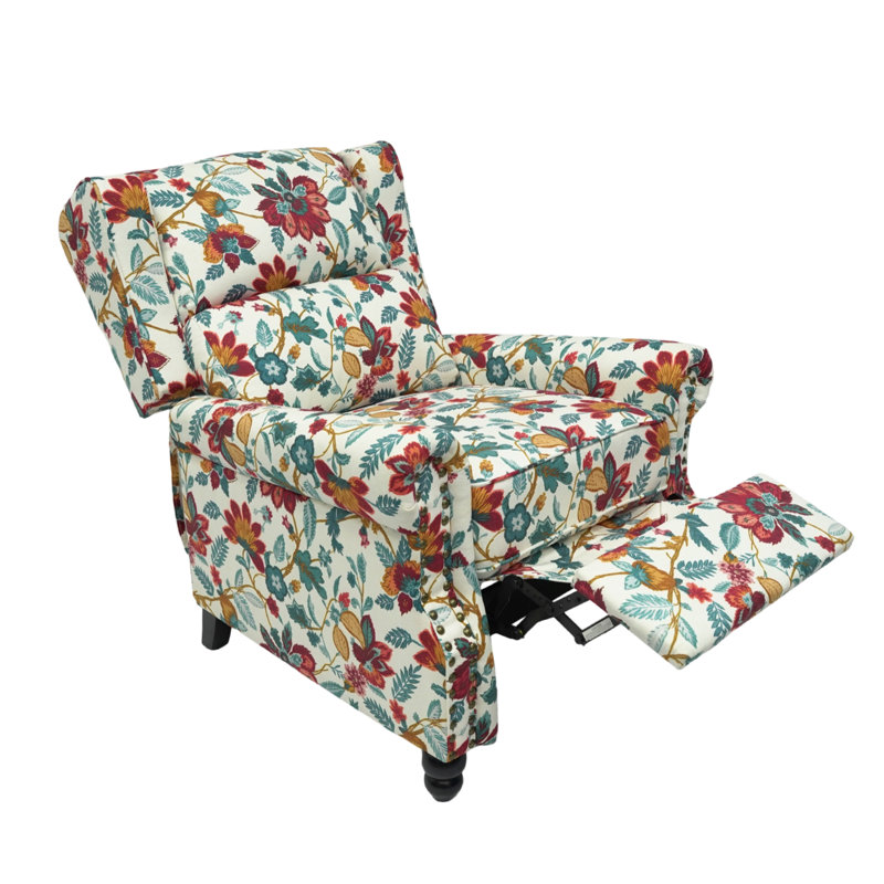 Linen Upholstered Recliner Chair with Footrest & Adjustable Backrest