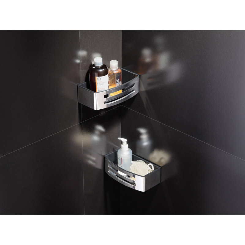 Shower Basket, Polished Chrome / Black
