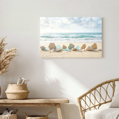 «Gallery Wrap», art mural sur toile pour le salon, la chambre à coucher, le bureau ou le vestibule - décoration murale décorative avec scène de plage