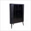 Armoire de rangement d'angle moderne à 3 niveaux avec portes en verre trempé