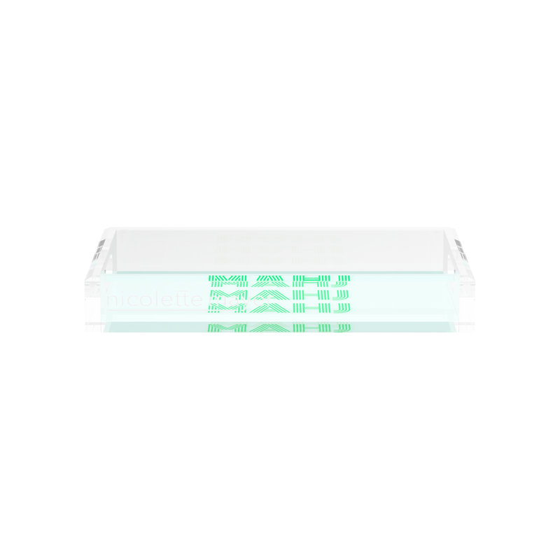 Mahjong Abstract Decorative Tray, 12.5"W x 7.75"D x 2"H, Green, Rectangle