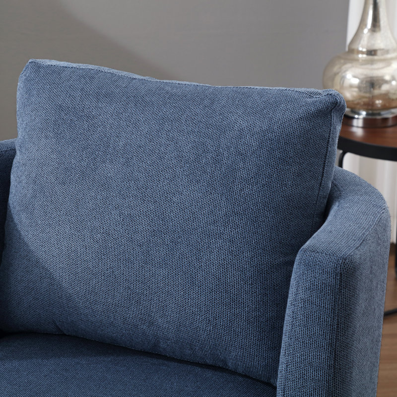 Fauteuil Kearah, Noyer, Bleu marine