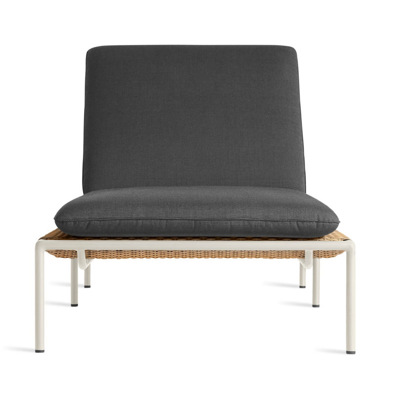 Dog Days Outdoor Chaise Lounge, Sunbrella Coal, White