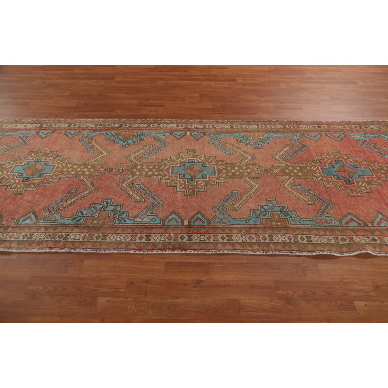 Handmade Wool Traditional  Runner Rug 4x11