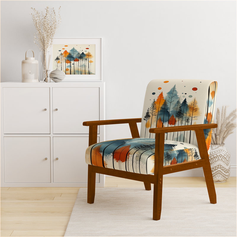 Chaise rembourrée Tree Pine - Fauteuil Summer Valley, Brown Square Arms