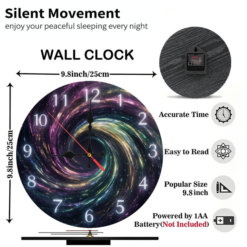 Horloge galaxie avec chiffres