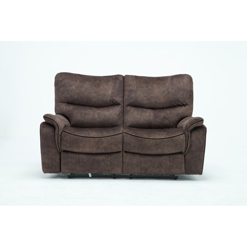 Palu Upholstered 63'' Reclining Loveseat, Brown
