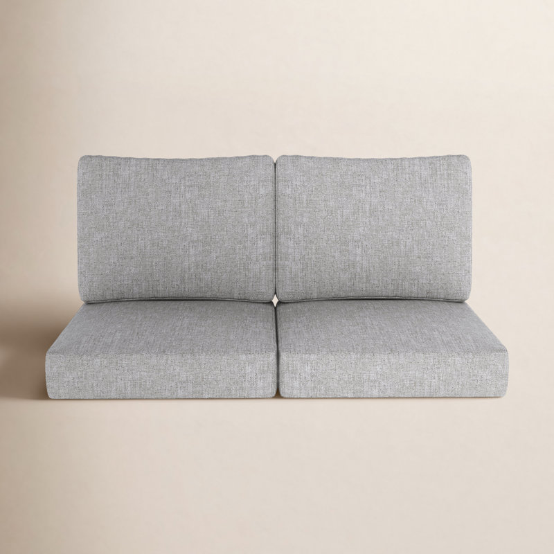 Sunbrella® Outdoor Loveseat Seat / Back Cushion, Canvas Granite Sunbrella® Canvas