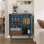 Meuble-bar moderne de 80 cm de large avec porte-verres à vin et tiroir de rangement, bleu-148506514