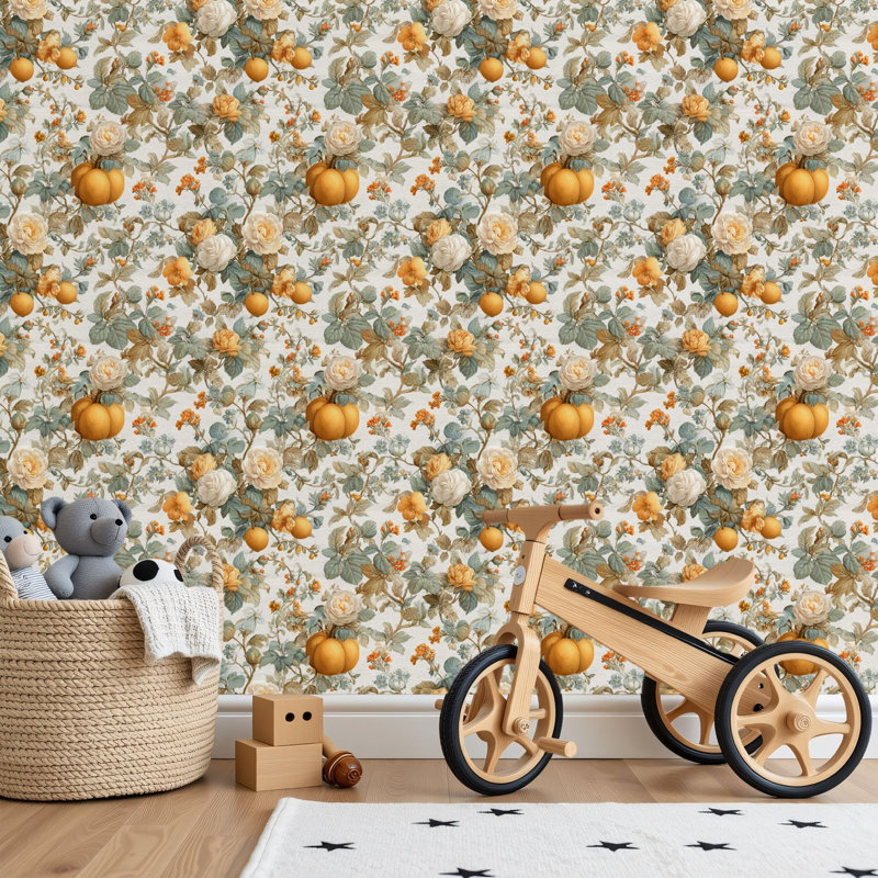 Papier peint adhésif peler et coller en PVC, revêtement mural auto-adhésif amovible avec motif floral rose romantique pour une impression élégante de textile, imperméable pour la décoration intérieure - Rouleau