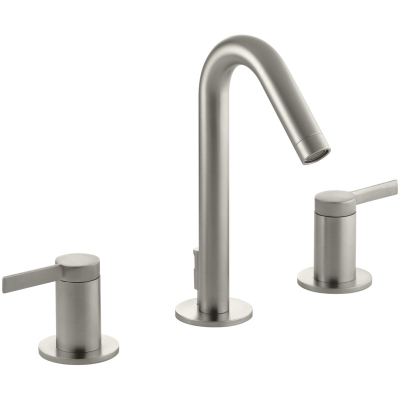 Robinet de salle de bain à large entraxe avec bonde Stillness®, Nickel brossé éclatant
