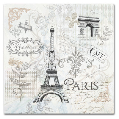 Paris' Graphic Art Print on Wrapped Canvas -  Trademark Fine Art, ALI13715-C1414GG