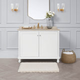 Laura Ashley Heathered Crochet Border Bath Rug