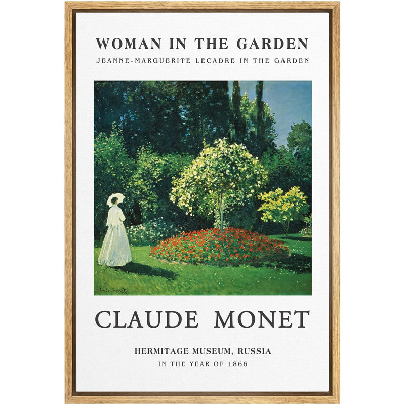 "Classical Artwork", "Femme dans le jardin", reproduction d'art sur toile, H 24 po x l 16 po x P 1,5 po, Naturel