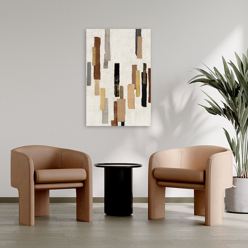 Harmonieux complexité II - ferme moderne contemporaine avec formes abstraites, couleurs terreuses, art rustique moderne