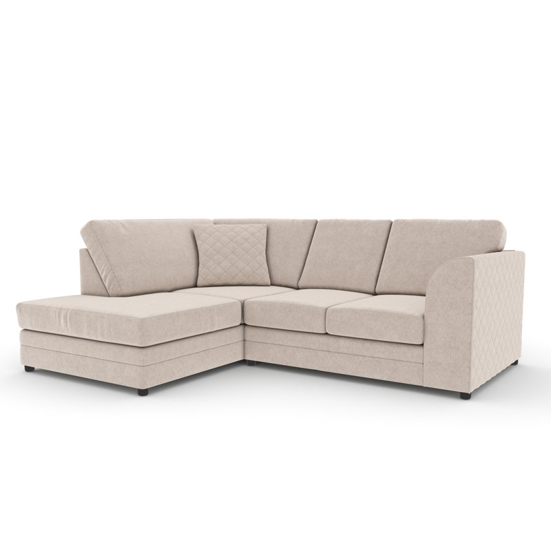 Chaudri 3 Seater Corner Sofa Chaise, Stone, Left Hand Facing