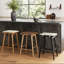 Ensemble de 2 tabourets de bar en bois sans dossier à hauteur de comptoir avec coussin amovible-847064367-868643907-871875439