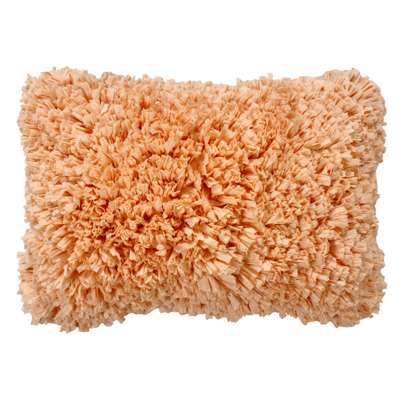 Paper  Cotton Throw Pillow, Orange, 14" H x 20" W