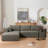 Boneless 112"Modular Sectional Sofa with Free Side Table,Wide Seat,Fully Compressed,Wrinkle-resistant Boucle Fabric Couch with Chaise,Free Combination,L-Shaped Sofa-761495088