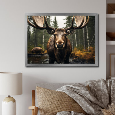 «Brown Yellow Moose Majestic», reproduction sur toile
