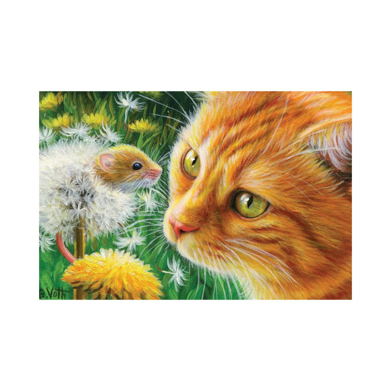 Dandelion Fun by Bridget Voth - Gallery-Wrapped Canvas Giclée on Canvas, Wrapped Canvas, 30.48 cm H x 45.72 cm W
