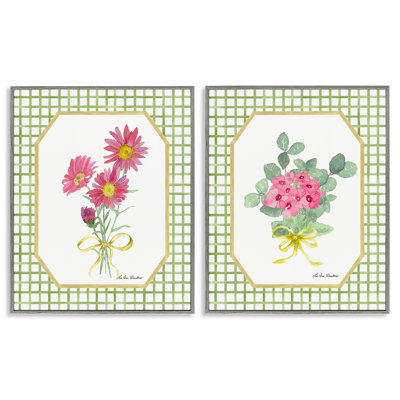 Cottage Botanical Story 2pc Framed Giclee Set, design by Lee Ann Sanders