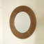Miroir, miroir circulaire en bambou tissé à la main en chanvre, jaune terre