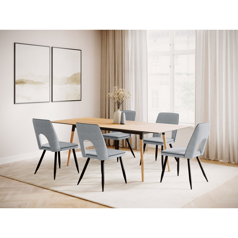 Collazo Extendable Solid Wood Base Dining Table, Natural, H74 x L160 x W90cm