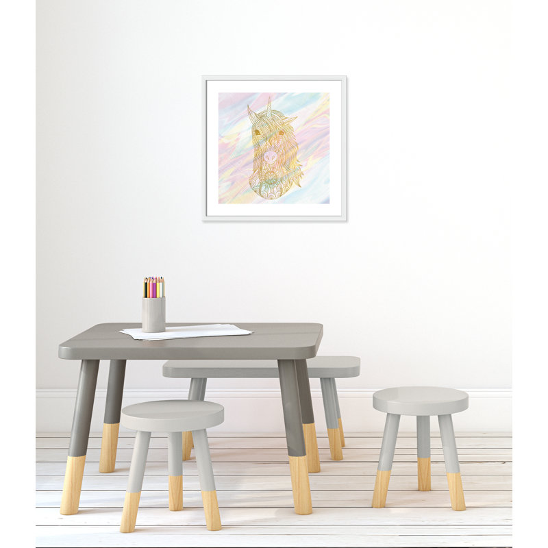 Dreaming licorne 2, H 23,5 po x l 23,5 po x P 1,19 po, Encadré de boîte blanc