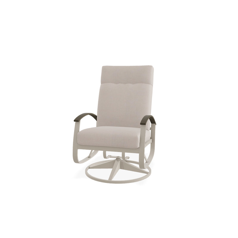 Belle Isle Outdoor Rocker Chair, Blend Indigo, Beachwood P40, Textured Snow
