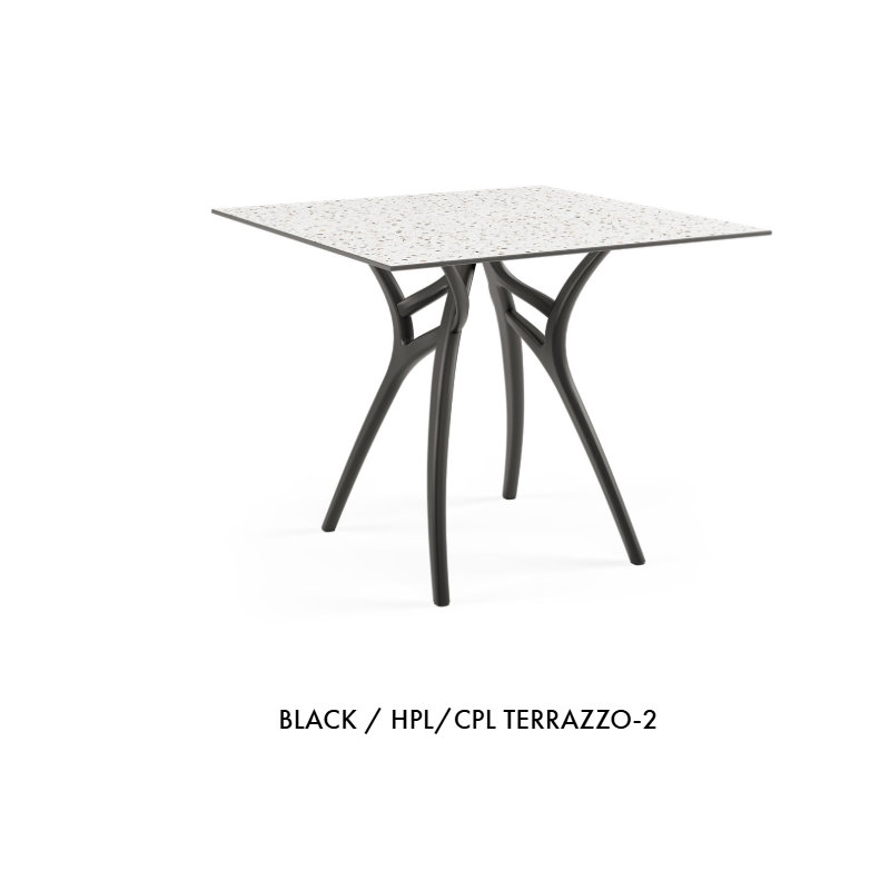 Tilia Ivy-L 90cm Square Table , White Terrazzo