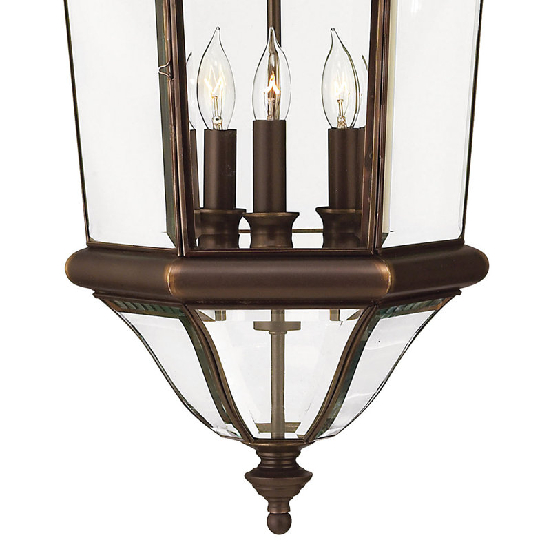 Augusta Bronze 3 -Bulb 27.5" H Mains only Outdoor Hanging Lantern