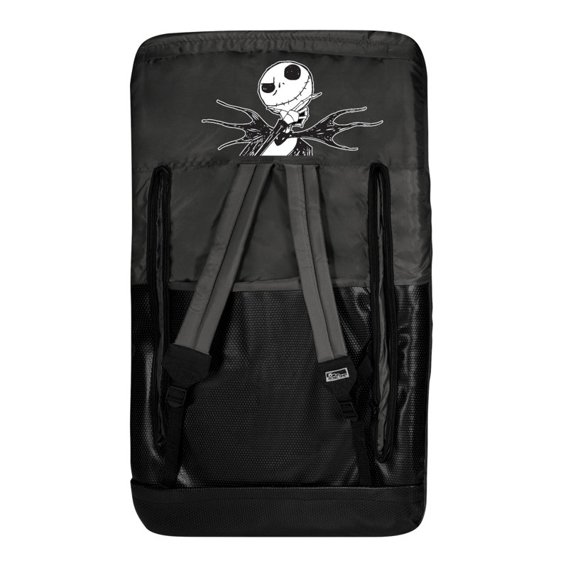 Black Polyester Reclining Stadium Seat with Jack Skellington Design