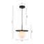 Luminaire suspendu moderne en fer forgé noir avec abat-jour en verre lait pour îlot de cuisine