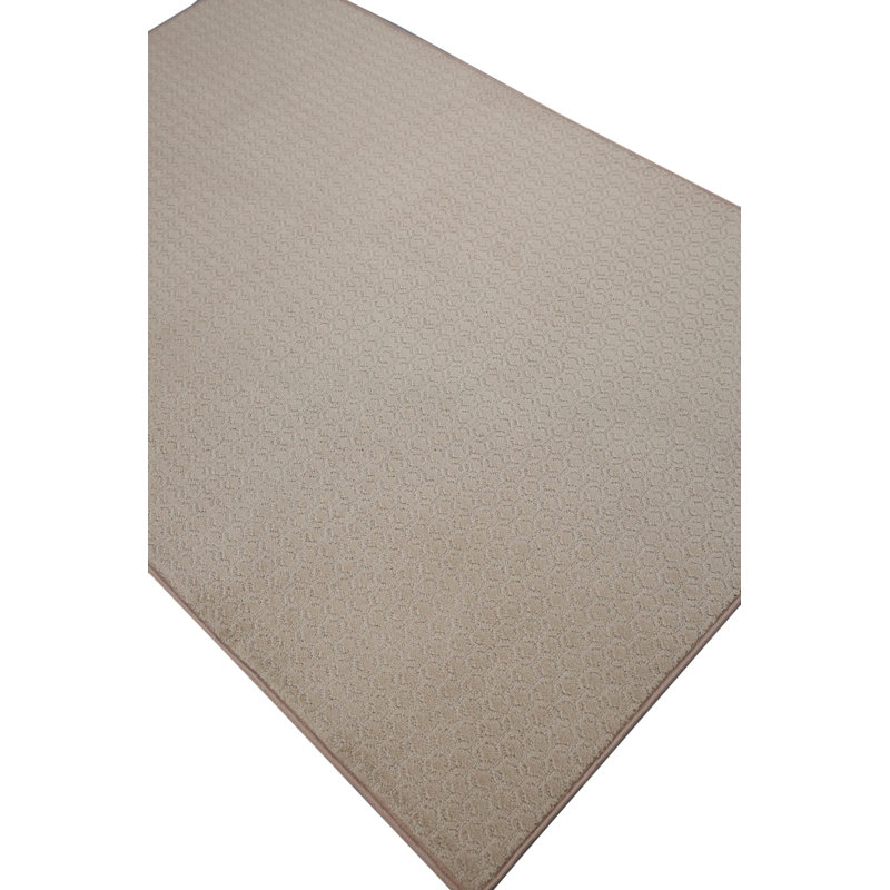 Solid Color Machine Made Tufted Polyester Area Rug in Brown Set, Hexagon 3'