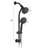Drillfree Stainless Steel Slide Bar Combo Rain Showerhead 7Setting Hand, Dual Shower Head Spa System-124944773