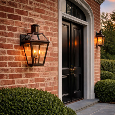 Bourbon Street Style 21" Bracket Mount Copper Lantern – Natural Gas Powered Outdoor Lantern