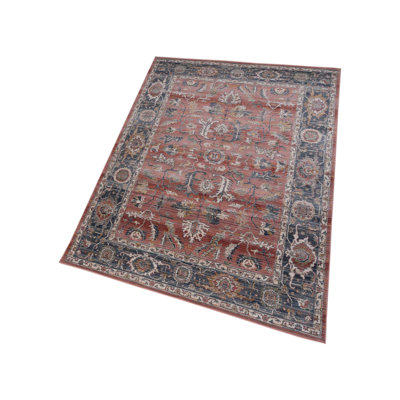 Oriental Machine-Made Red/Blue Area Rug