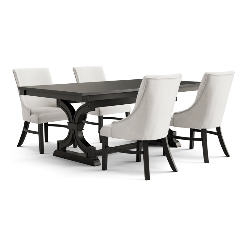Ensemble de table de salle à manger Damarrea, 5 pièces: table, 4 chaises