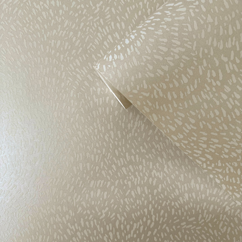 Zen Abstract Paper Metallic Wallpaper Roll, Cream