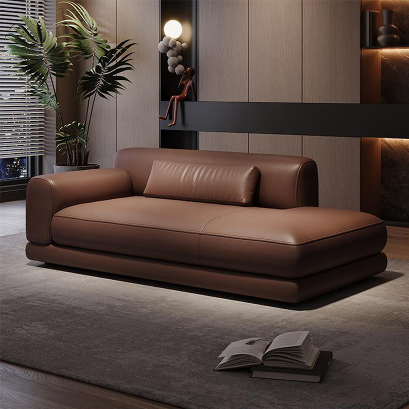 Chaise longue moderne, confortable et simple, Café, Orienté à gauche (vu de face)