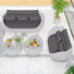 Canapé d'extérieur en corde thermolaquée en aluminium tissé à la main avec 2 tables basses