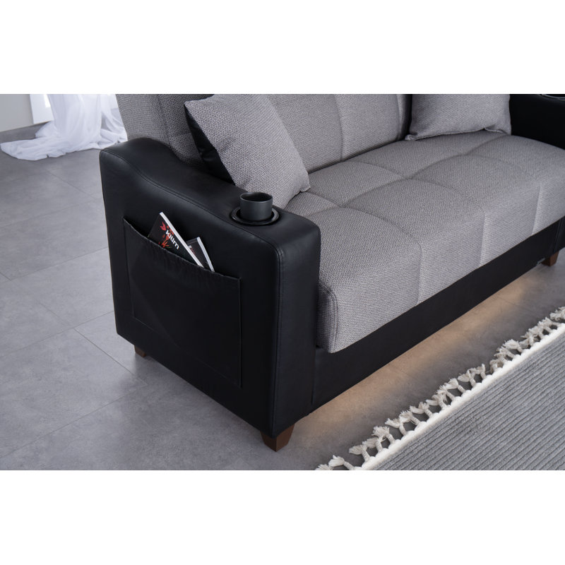Ensemble de canapé et causeuse Samil, Beige / chocolat