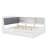 Full Size Daybed With Trundle And Storage Headboard, Wood L-Shaped Daybed With Shelves-1201481843