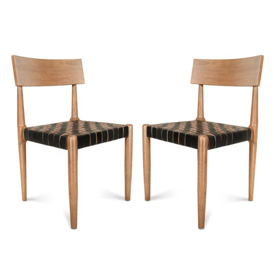 Chaise en cuir véritable Wogina