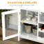 Armoire à café avec 3 tiroirs, porte-bouteilles de 6 bouteilles, porte-verres à pied, porte en verre, armoire buffet, armoire à vin