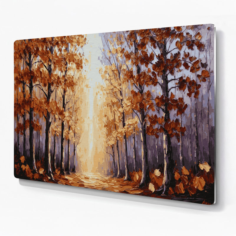 «Thanksgiving Golden Hour», photographie d'automne en métal brun, 20" H x 30" W x 0.05" D