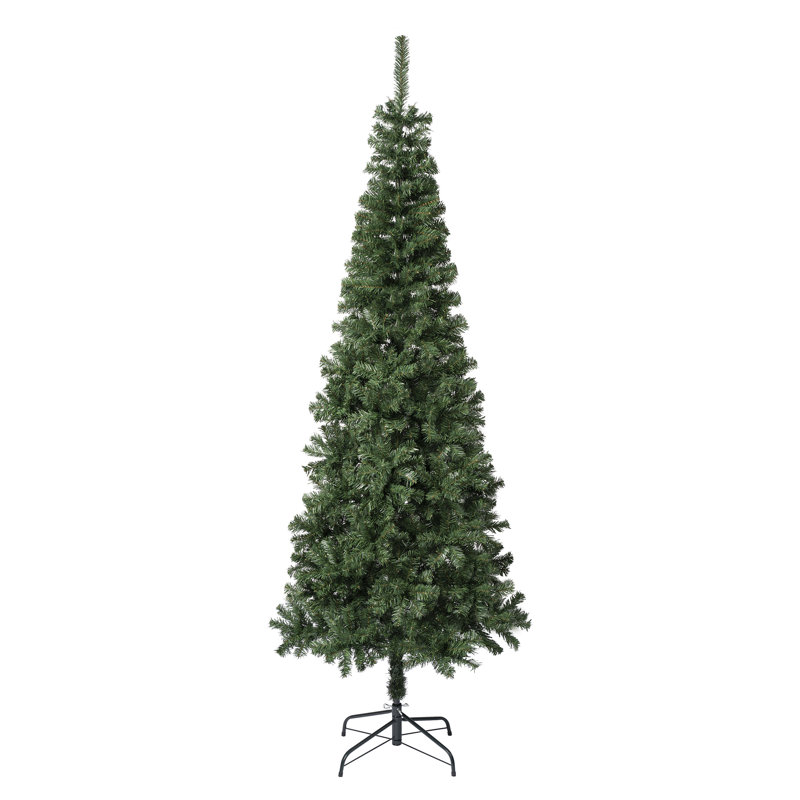 The Holiday Aisle® Linden Spruce Slim Tree, 7.5' H