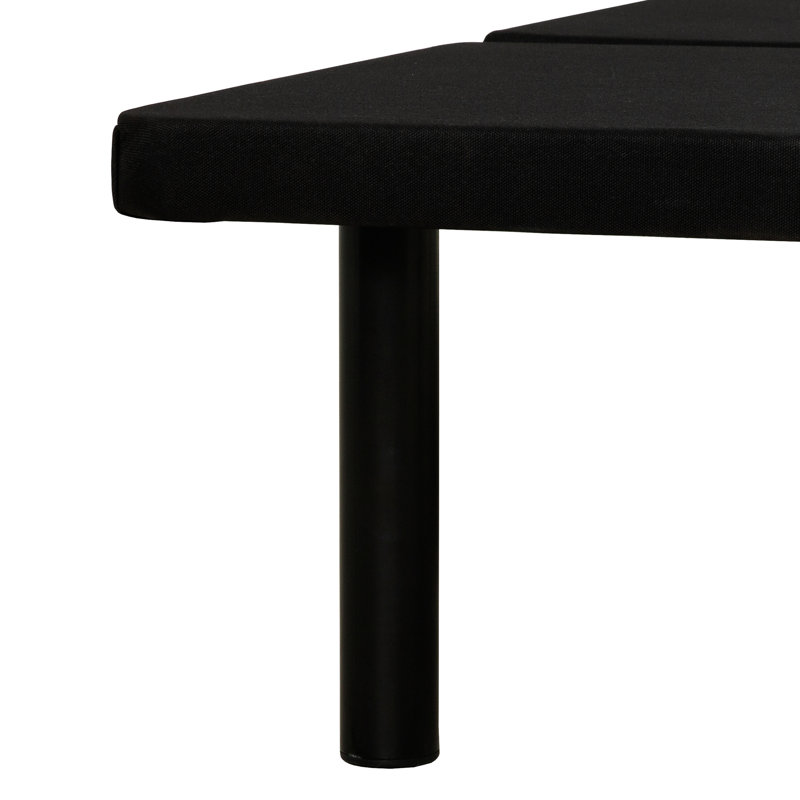 Lit plateforme simple en tissu d'ameublement noir - pour différentes chambres à coucher, chambres d'amis, appartements, dortoirs peu encombrants, support de matelas, rangement sous le lit, structure facile à assembler, idéale pour