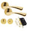 Astrid Design Modern Bathroom Door Handles in Dual Finish with Pair of Hinges-115462158